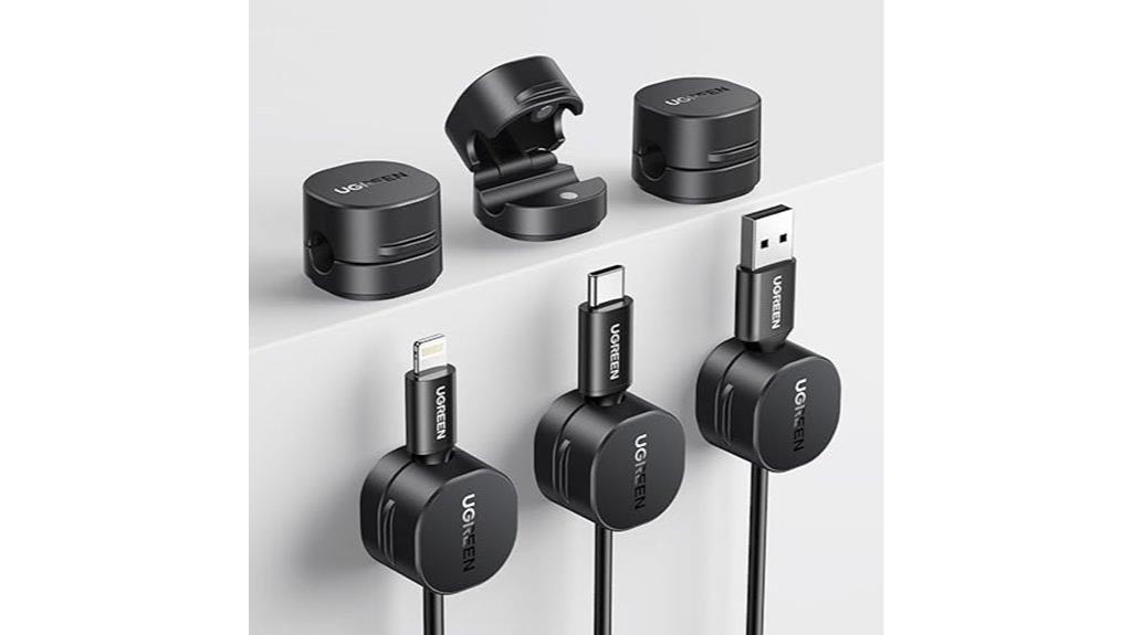 six cable organizer holders