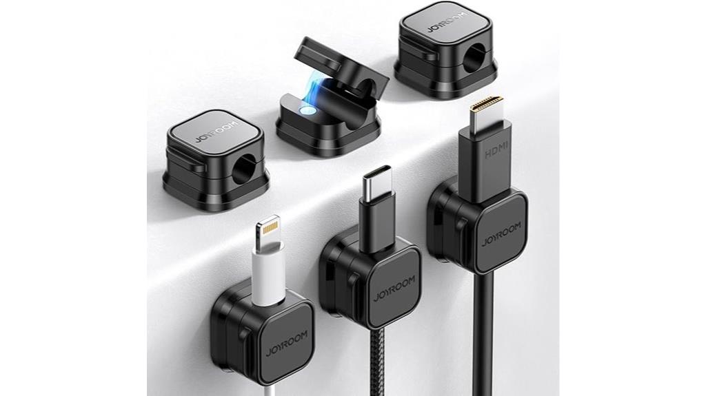 six magnetic cable clips