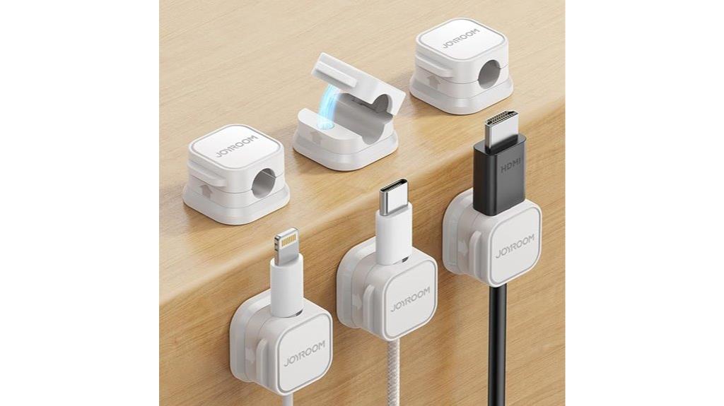 six magnetic cable clips