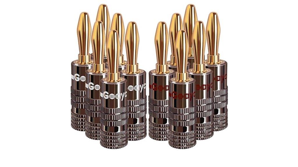 six pairs banana plugs