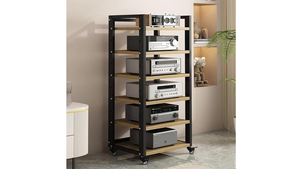 six tier audio equipment rack