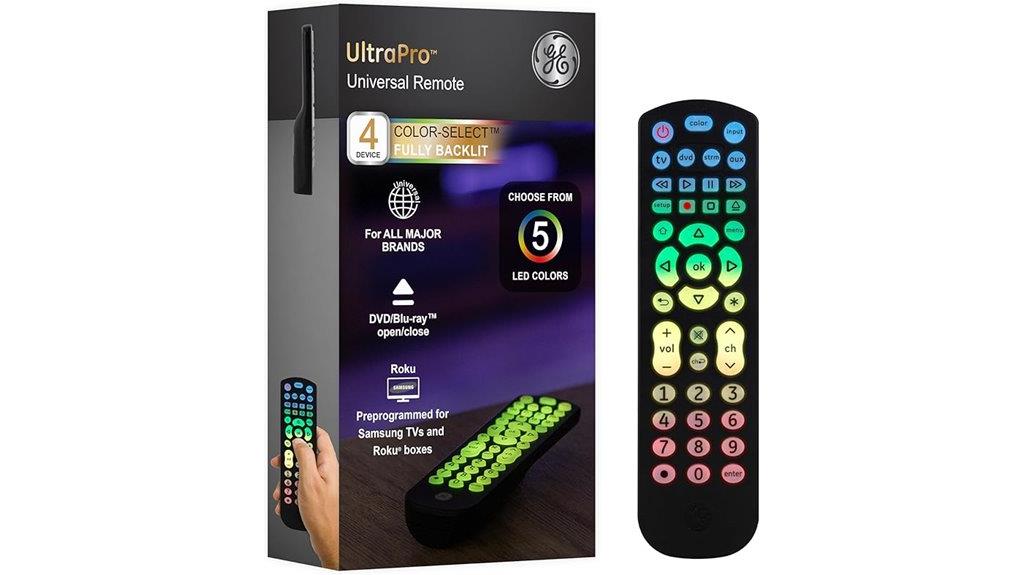 universal remote with backlit buttons
