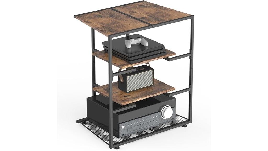 wooden 4 tier av stand