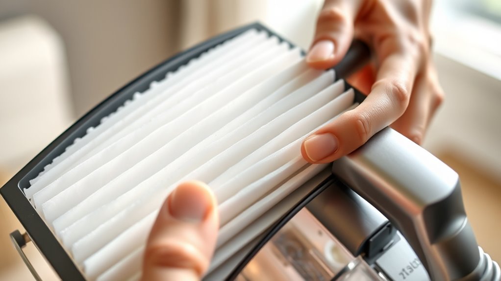 vacuuming hepa filters cautiously
