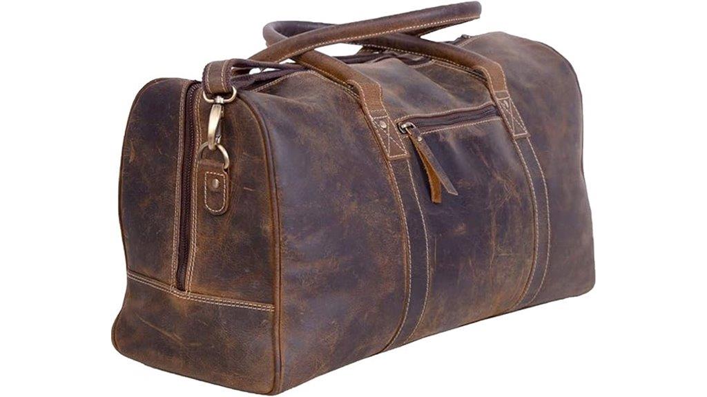 24 inch leather duffle bag