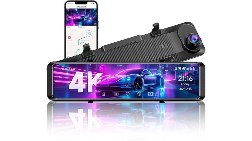 4k rearview dash camera