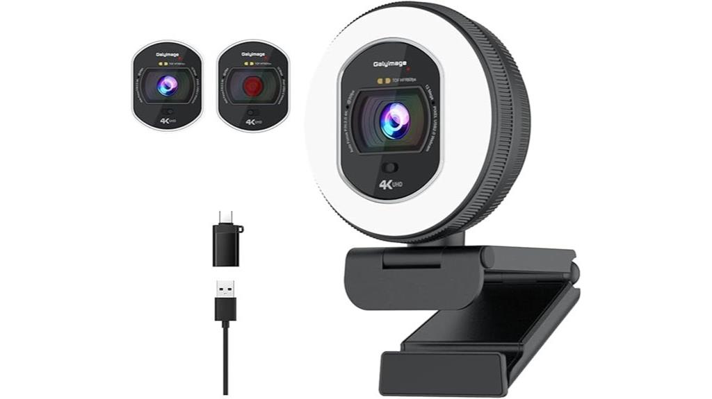 4k webcam with ring light