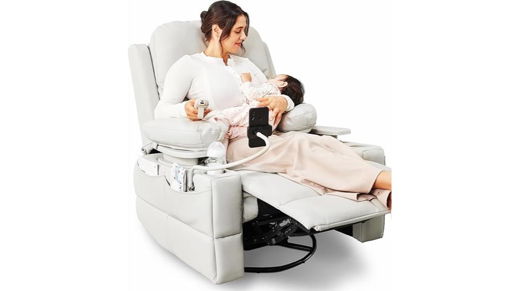 adjustable armrest nursery chair