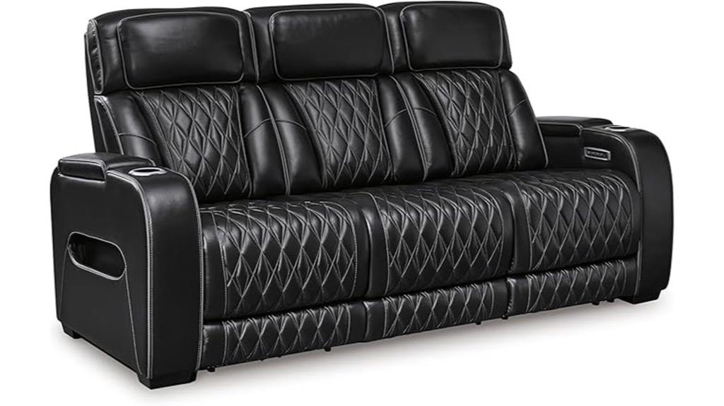 ashley leather power recliner