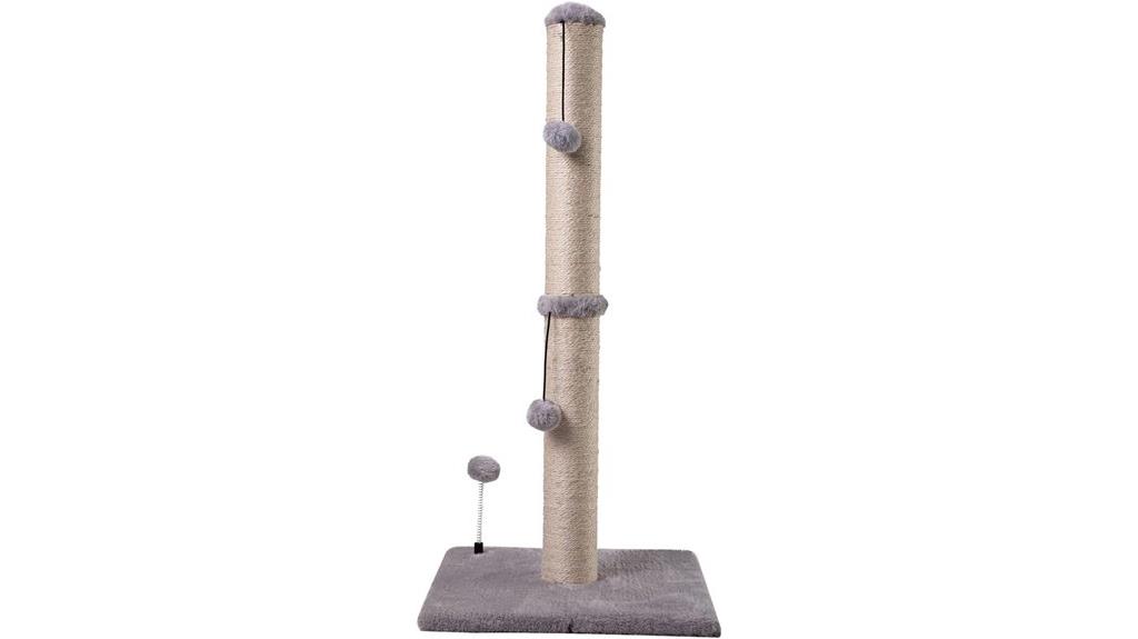 cat scratching post with hanging ball