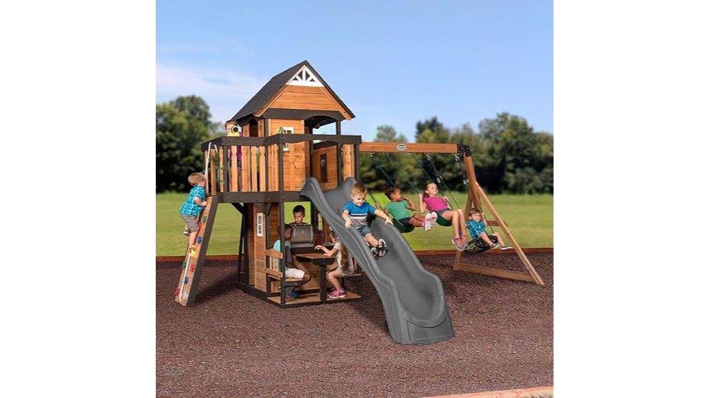 cedar wood swing set