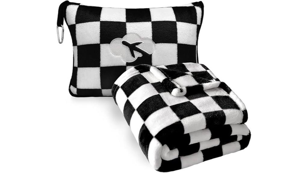 checkered black travel set