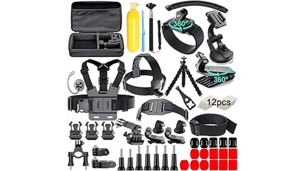 comprehensive action camera accessory kit