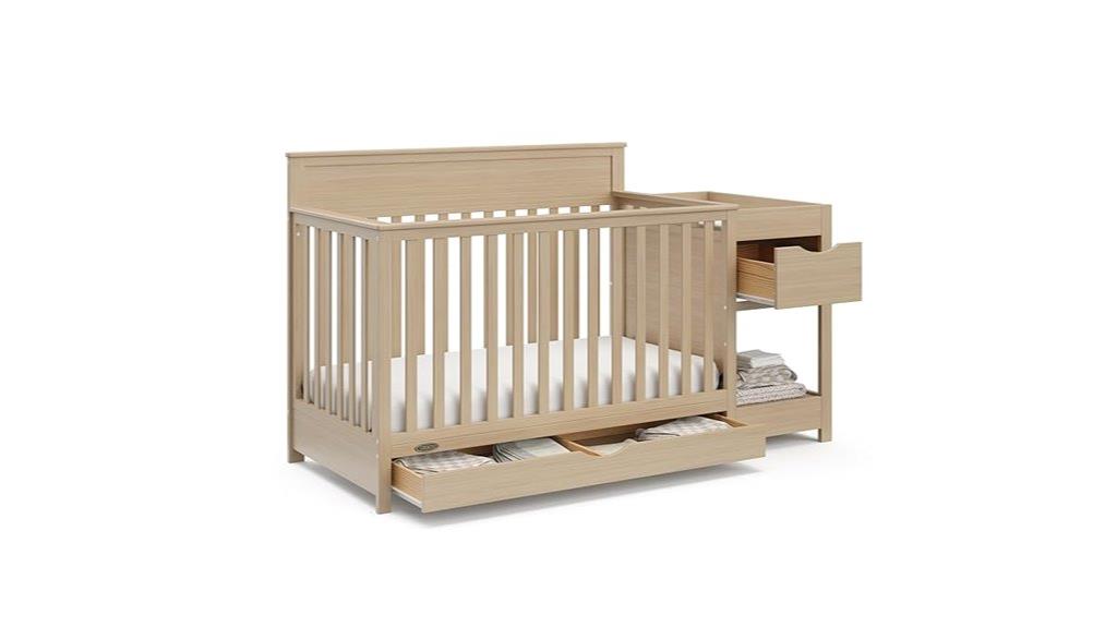 convertible crib with changer