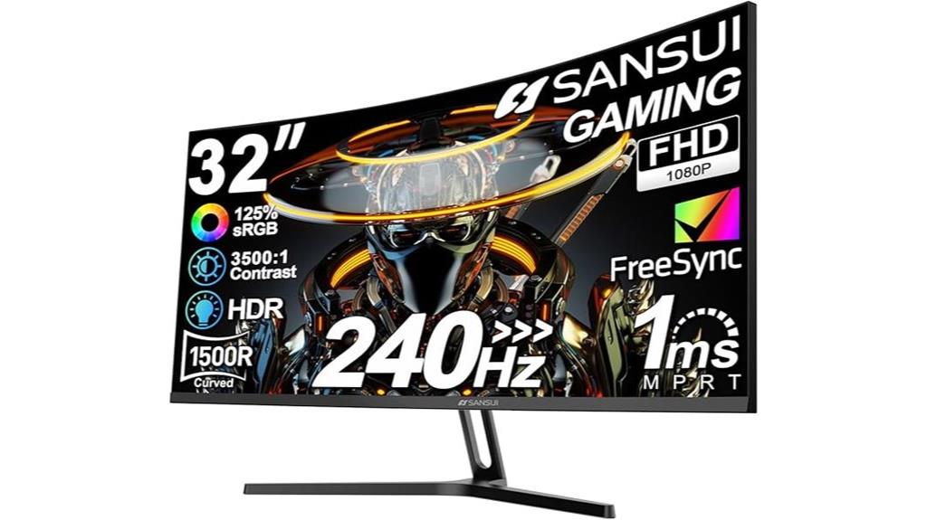 curved gaming monitor included