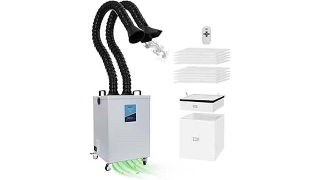 dual port laser fume extractor