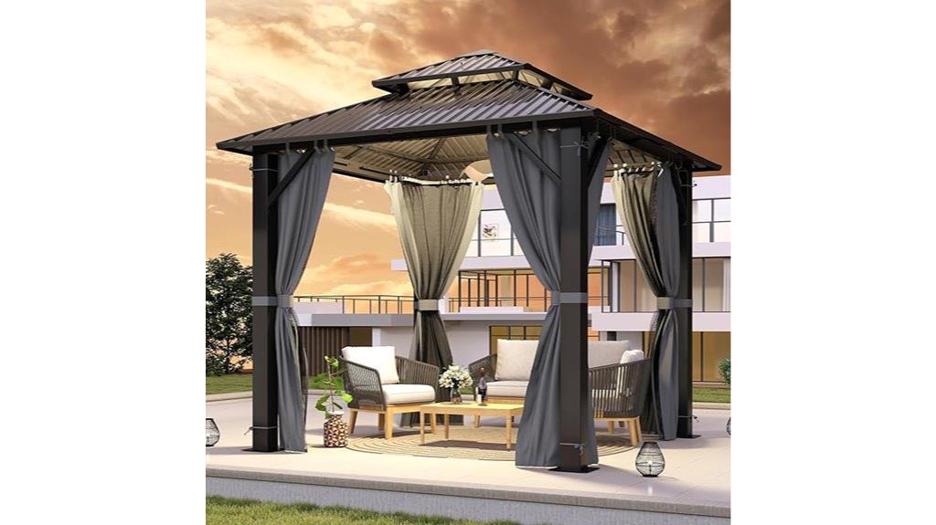 durable double roof gazebo