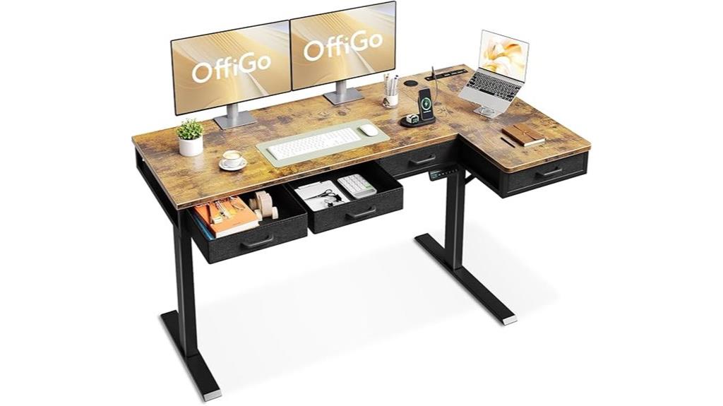 electric l shaped desk