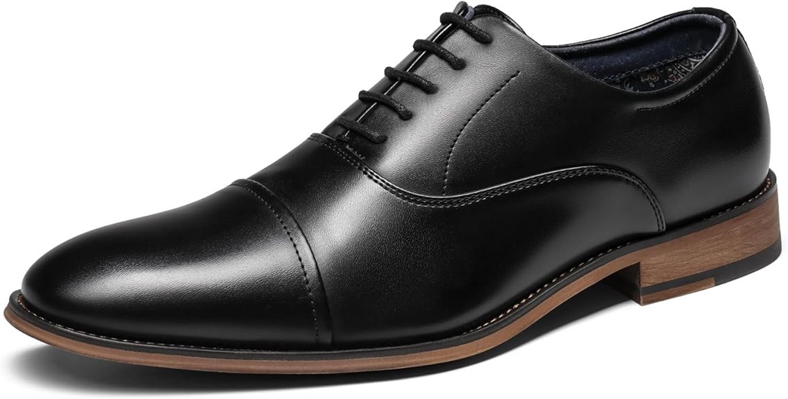 elegant cap toe dress shoes