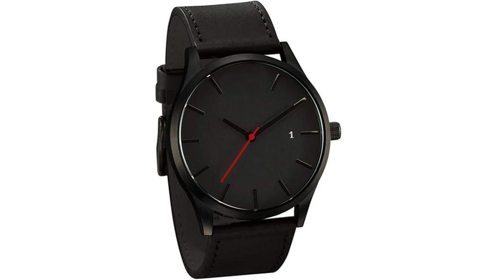 elegant leather strap watch