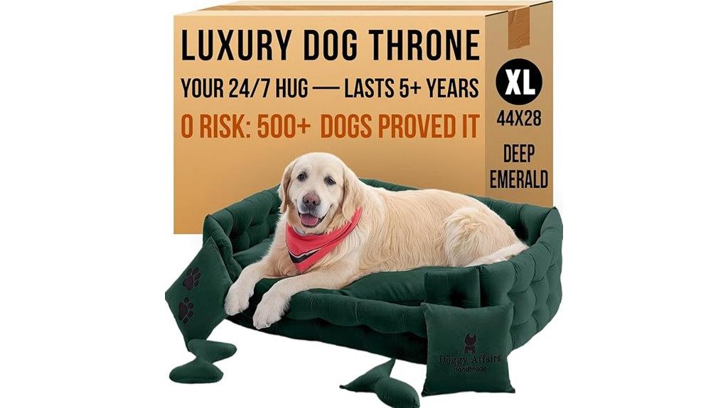 elegant velvet dog throne