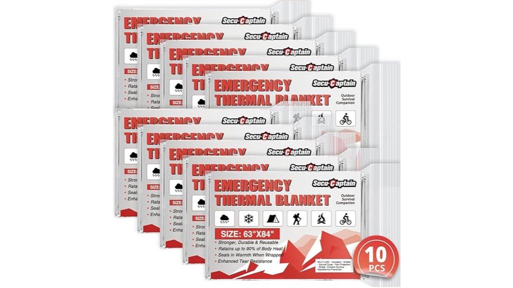 emergency thermal blankets pack of ten