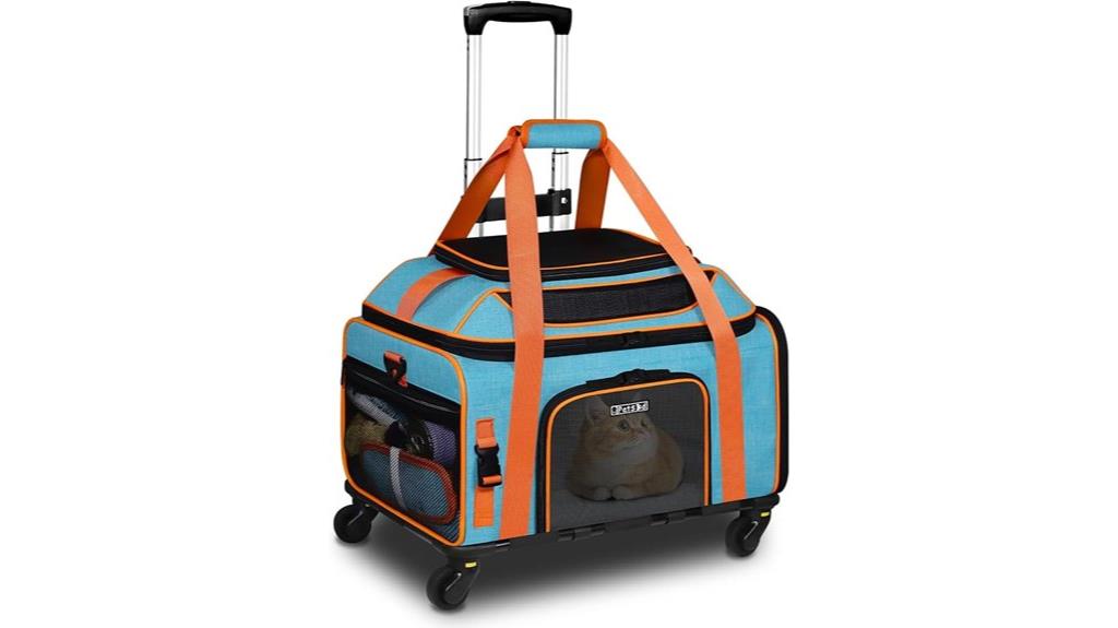 expandable pet carrier with wheels