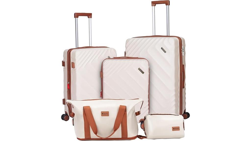 five piece expandable luggage