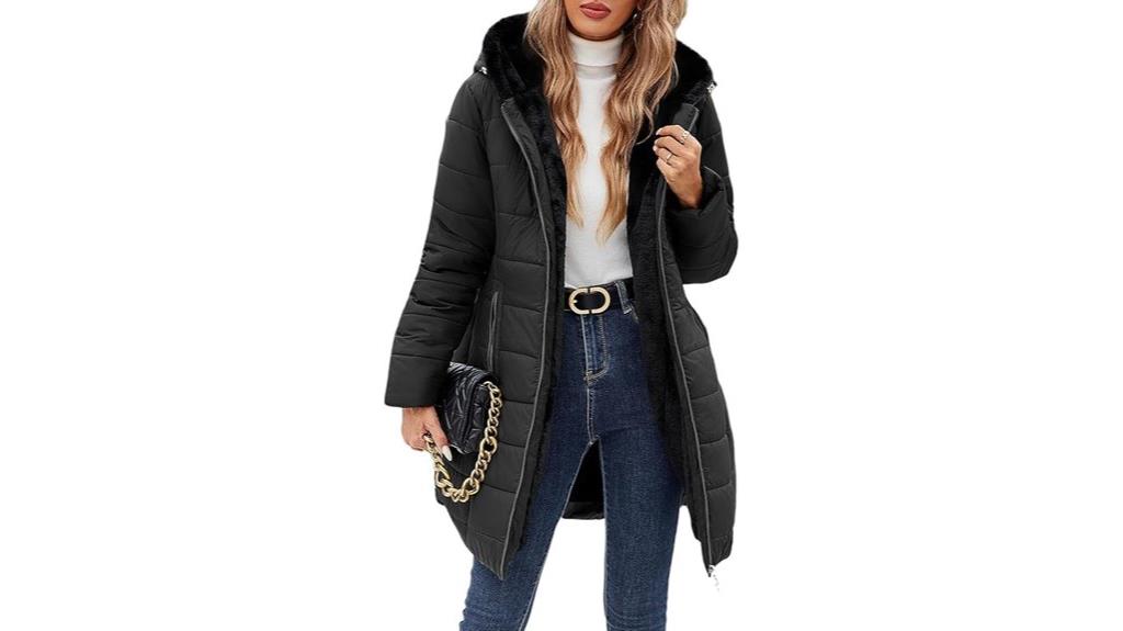 fleece lined down ski coat