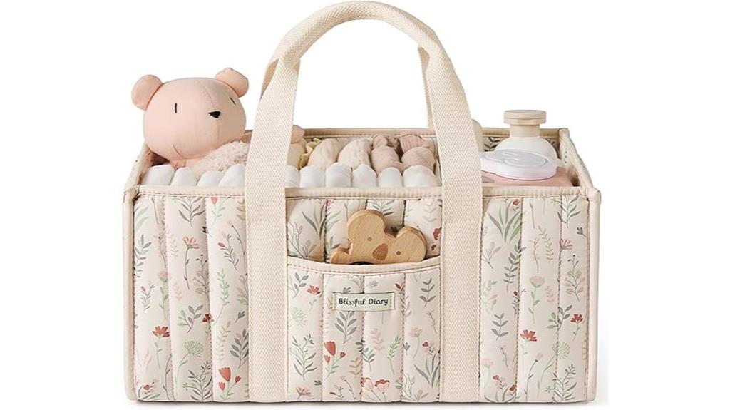floral nursery diaper organizer