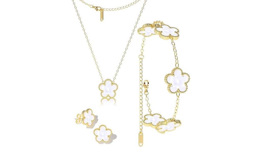 gold plated clover jewelry