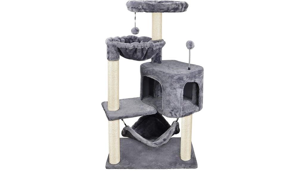 gray cat tree condo