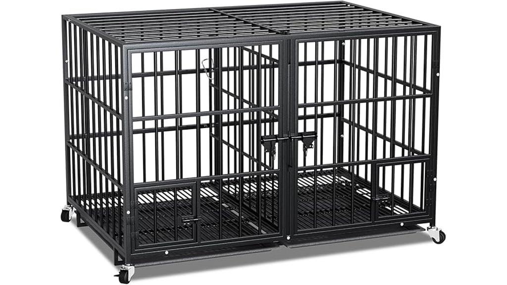 heavy duty dog crate with wheels