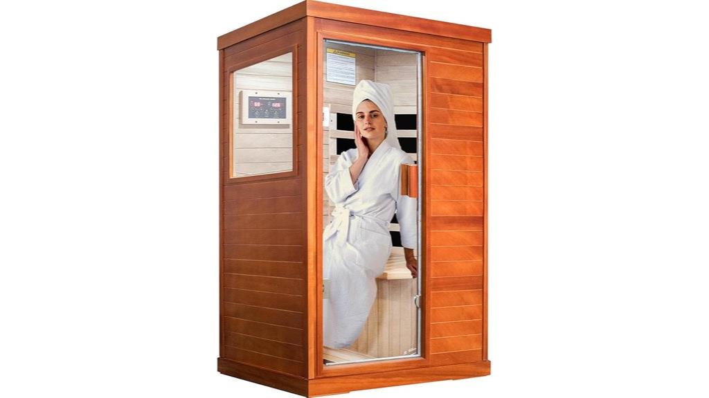 home infrared sauna with glass