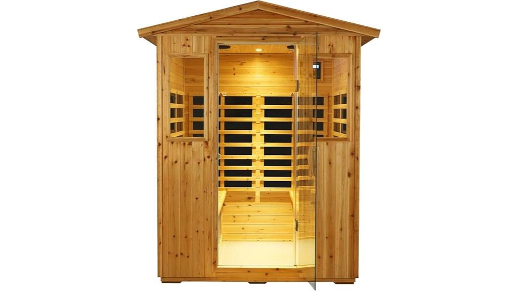 infrared outdoor sauna features