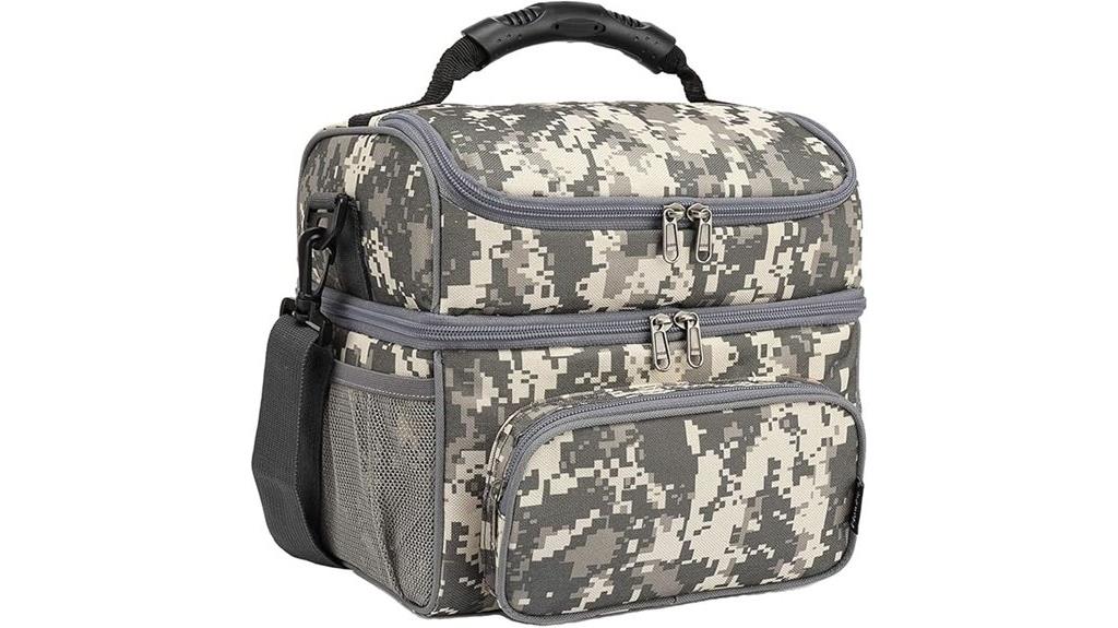 insulated double layer lunch bag