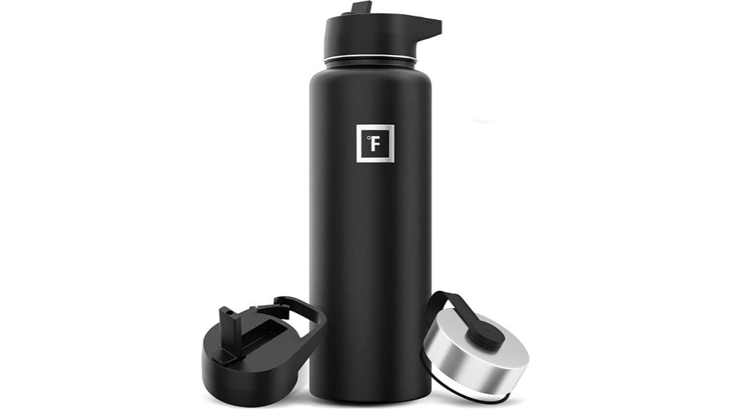 iron flask with three lids