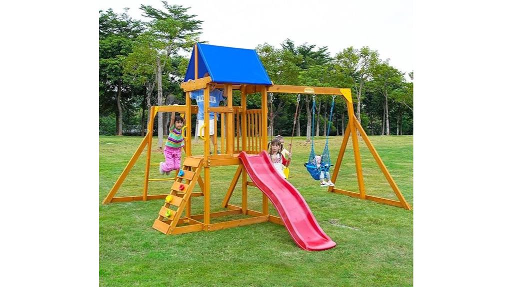 kids outdoor wooden swing
