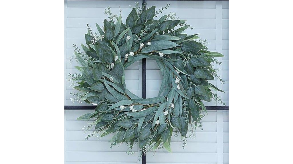 large artificial eucalyptus wreath