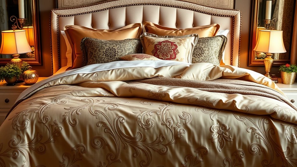 luxury king bed bedding