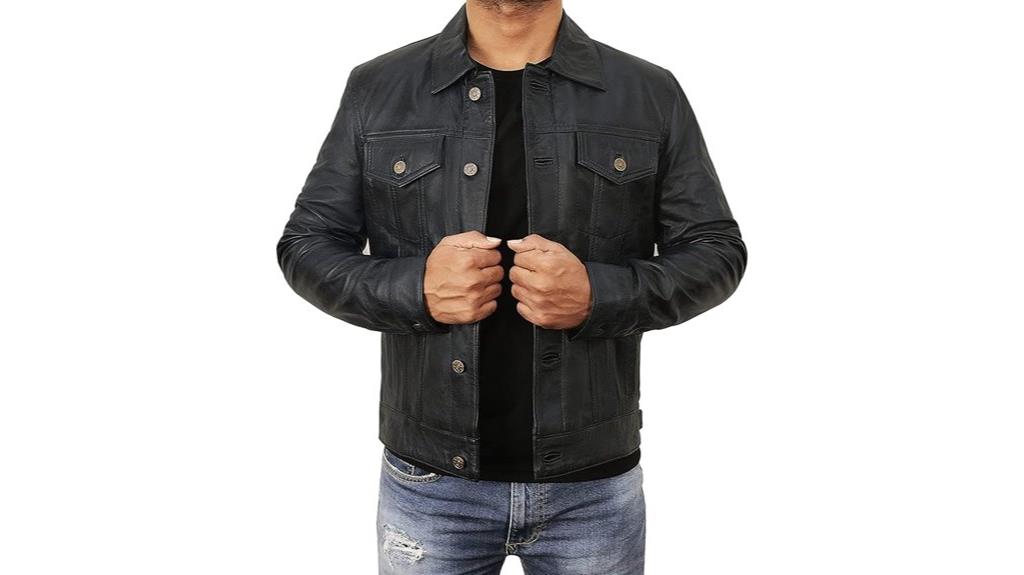 men s leather trucker jacket