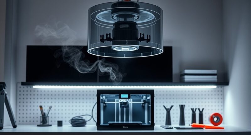 minimizing 3d printer fumes