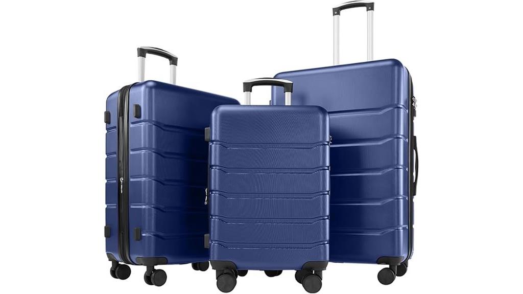 navy blue triplet luggage