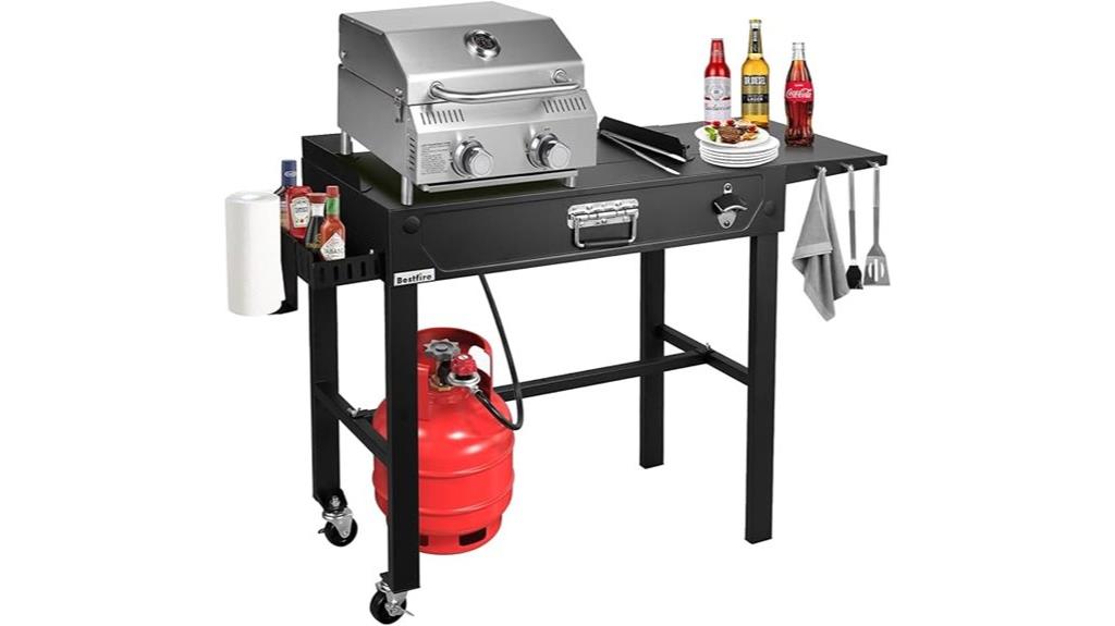 outdoor grill with table