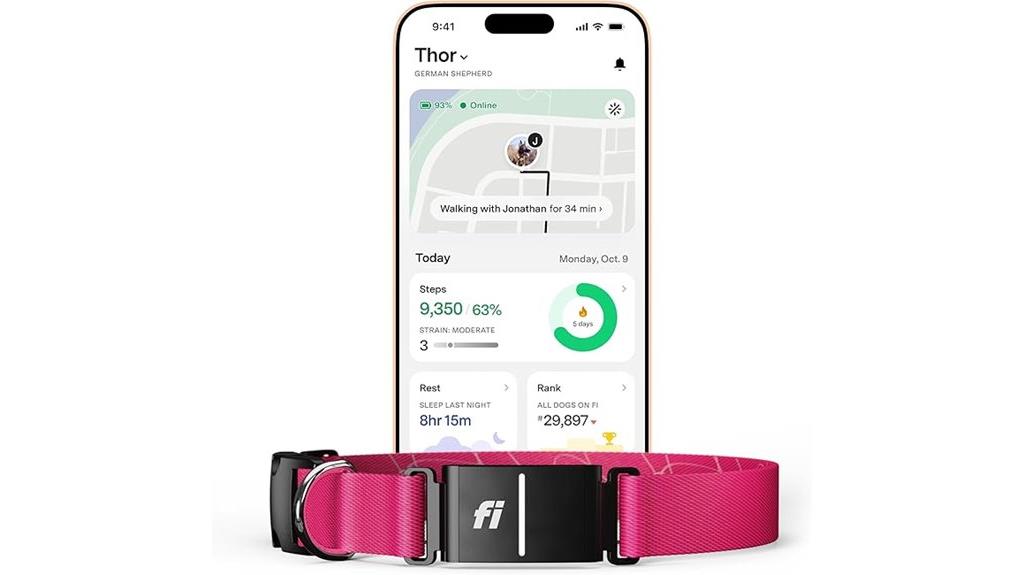 pink gps smart collar
