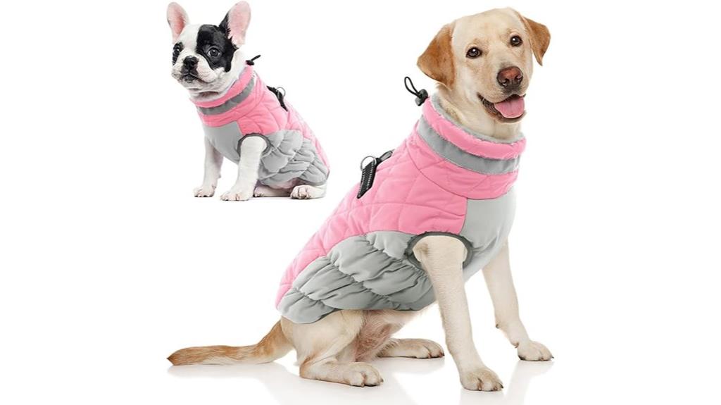 pink warm dog coat