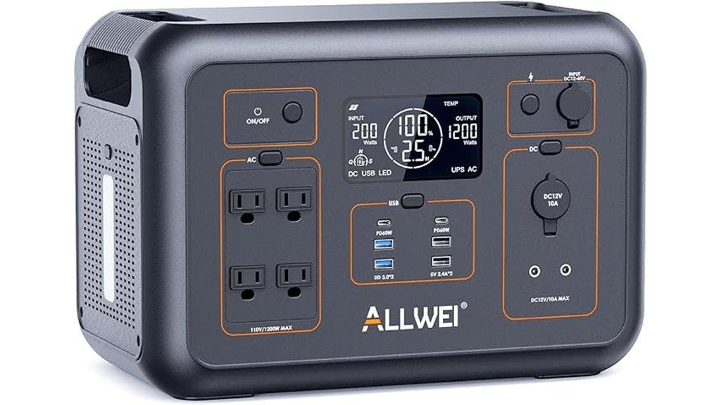 portable 1200w lifepo4 power