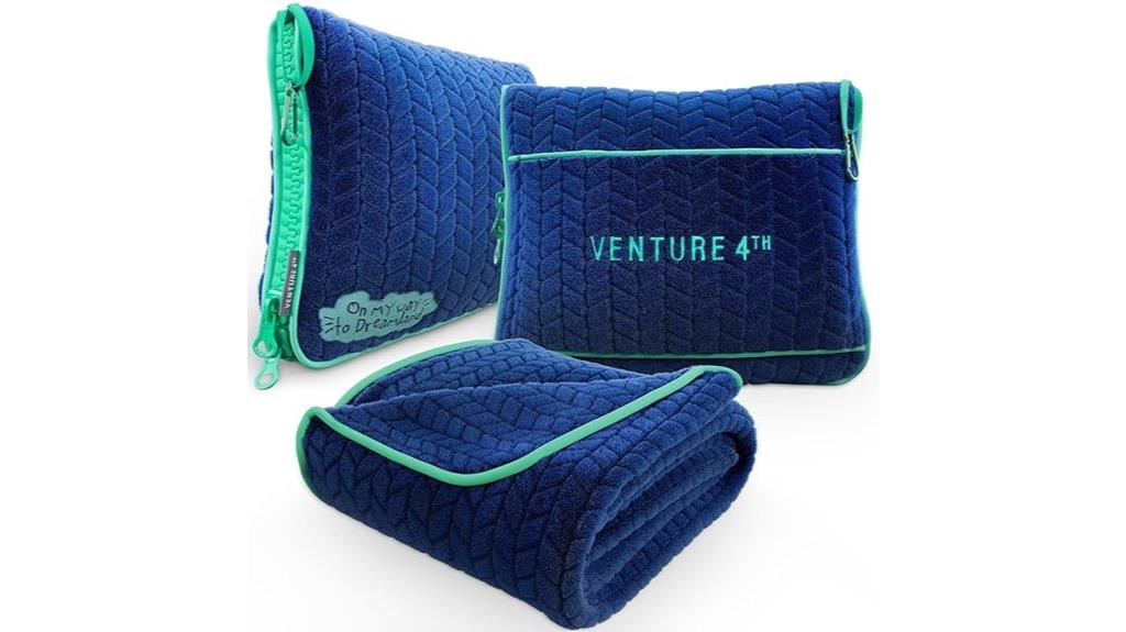 portable blanket pillow combo