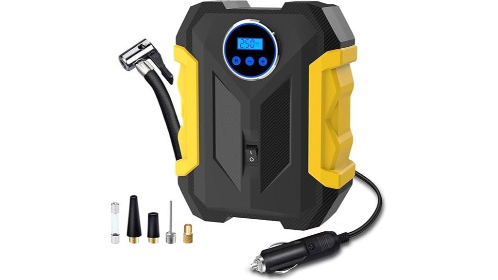 portable tire inflator with led