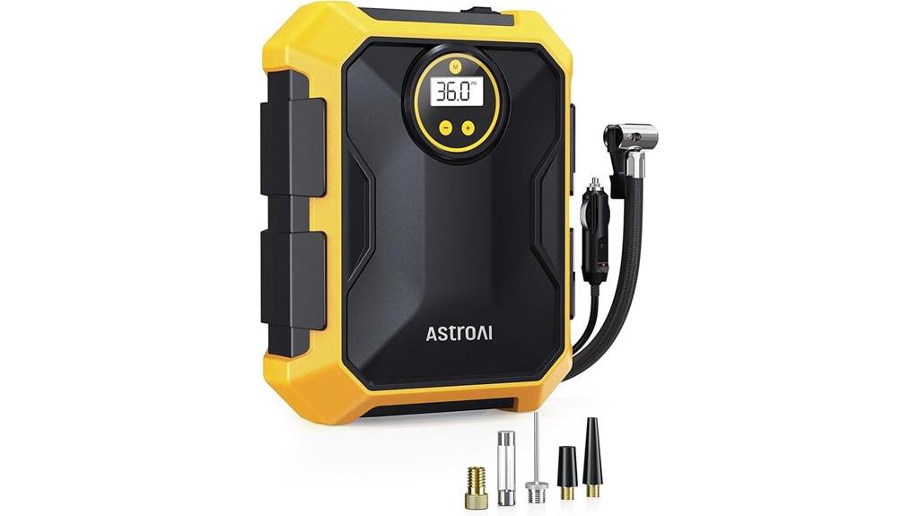 portable tire inflator with led